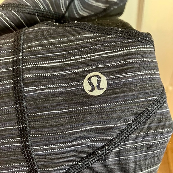LULULEMON Pace Rival Crop *22" Cyber Stripe Naval Blue Black / Black - Picture 11 of 11